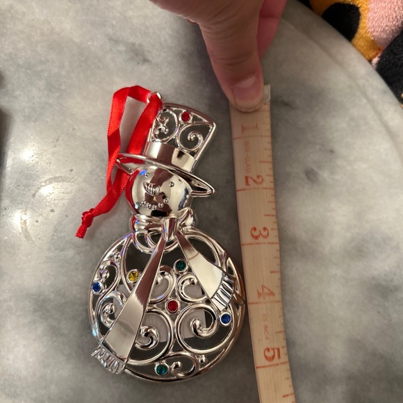 NWT in Box Lenox Sparkle and Scroll set of 1 Holiday Ornaments Snowman - Picture 4 of 6